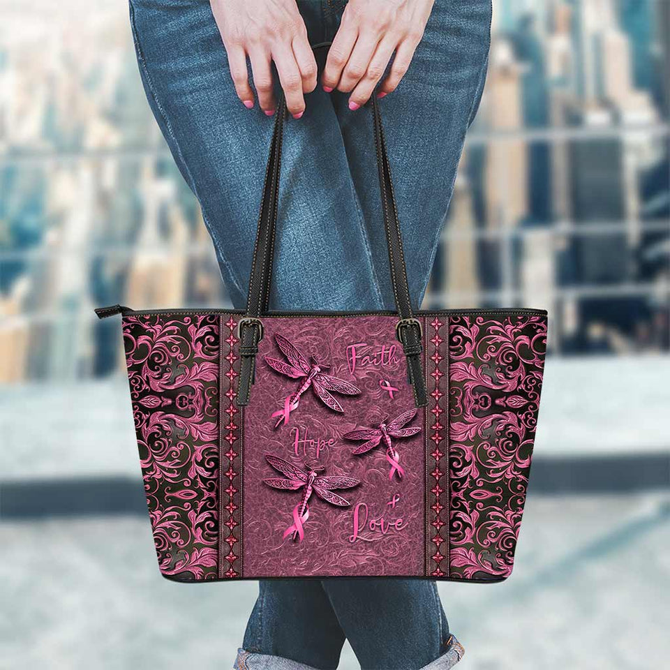 Sac en cuir Foi, Espoir, Amour – Sensibilisation au cancer du sein 0622