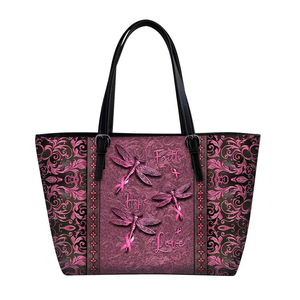 Sac en cuir Foi, Espoir, Amour – Sensibilisation au cancer du sein 0622