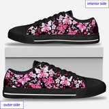 Chaussures basses à motif papillons pour la sensibilisation au cancer du sein 0622