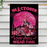 En octobre, même les sorcières portent du rose pour Halloween - Drapeau de sensibilisation au cancer du sein 0822