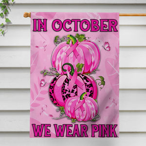En octobre, nous portons du rose - Drapeau de sensibilisation au cancer du sein 0822