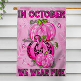 En octobre, nous portons du rose - Drapeau de sensibilisation au cancer du sein 0822