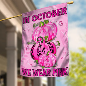 En octobre, nous portons du rose - Drapeau de sensibilisation au cancer du sein 0822