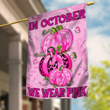En octobre, nous portons du rose - Drapeau de sensibilisation au cancer du sein 0822