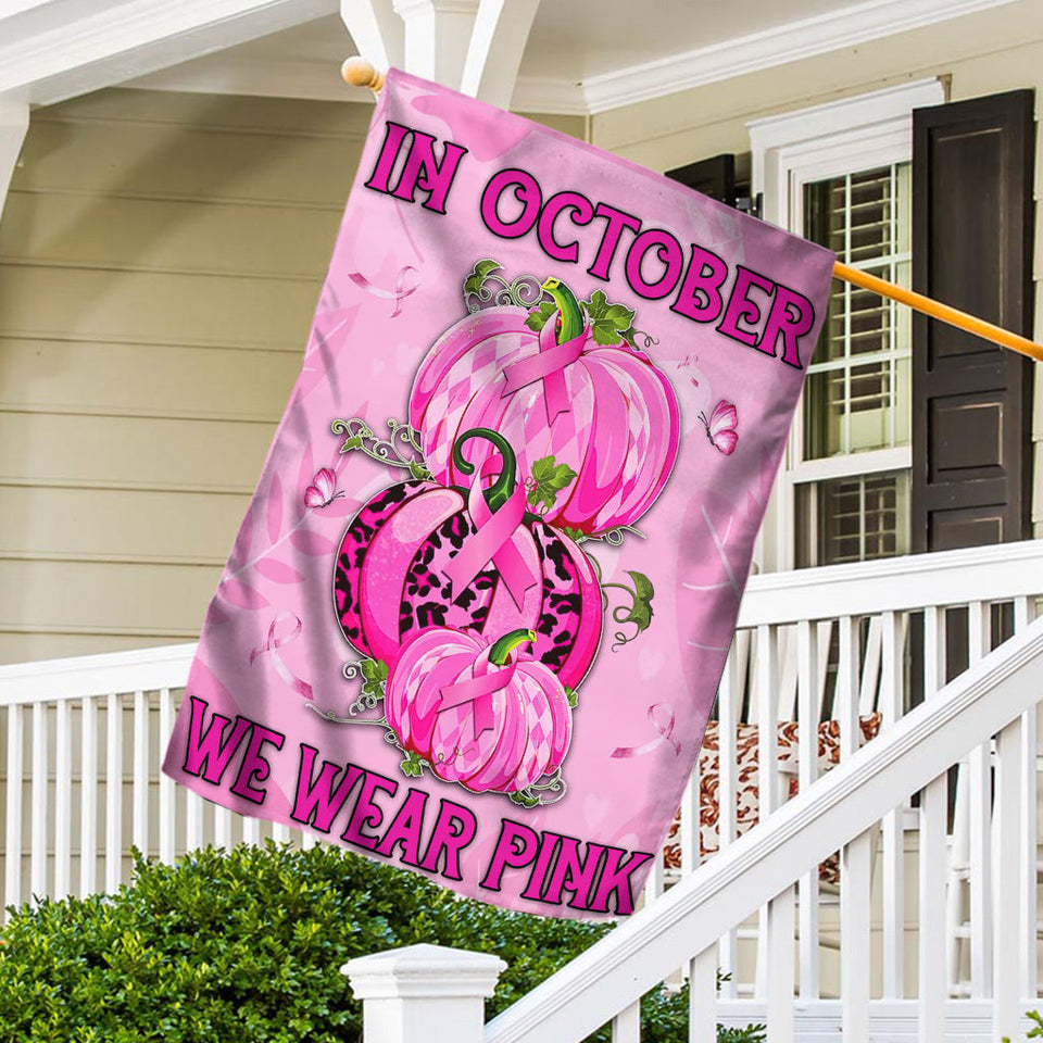 En octobre, nous portons du rose - Drapeau de sensibilisation au cancer du sein 0822