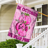En octobre, nous portons du rose - Drapeau de sensibilisation au cancer du sein 0822