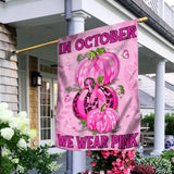En octobre, nous portons du rose - Drapeau de sensibilisation au cancer du sein 0822