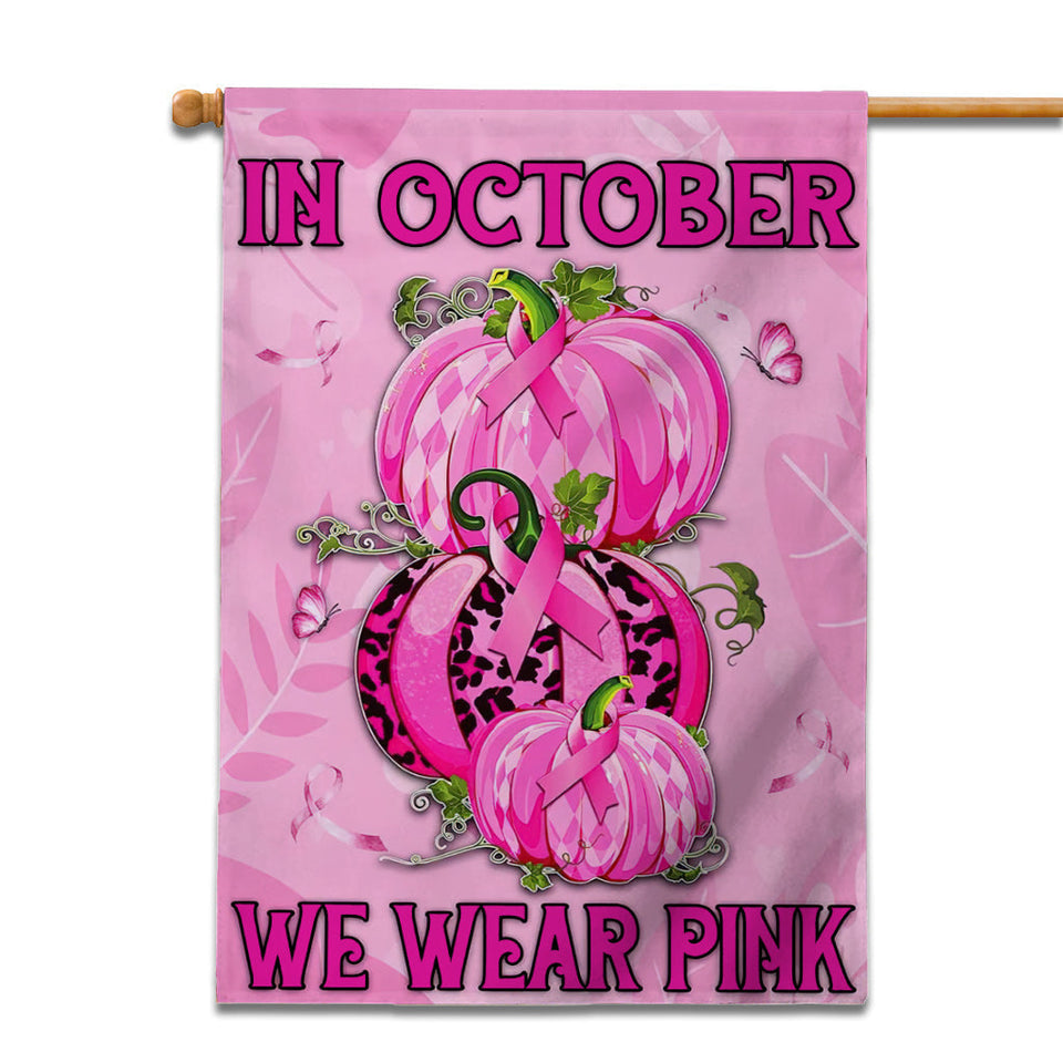 En octobre, nous portons du rose - Drapeau de sensibilisation au cancer du sein 0822