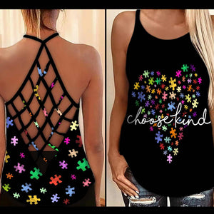 Choose Kind - Autism Awareness Cross Tank Top