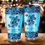 Blue Puzzle Accept Understand Love - Personalized Autism Awareness Tumbler