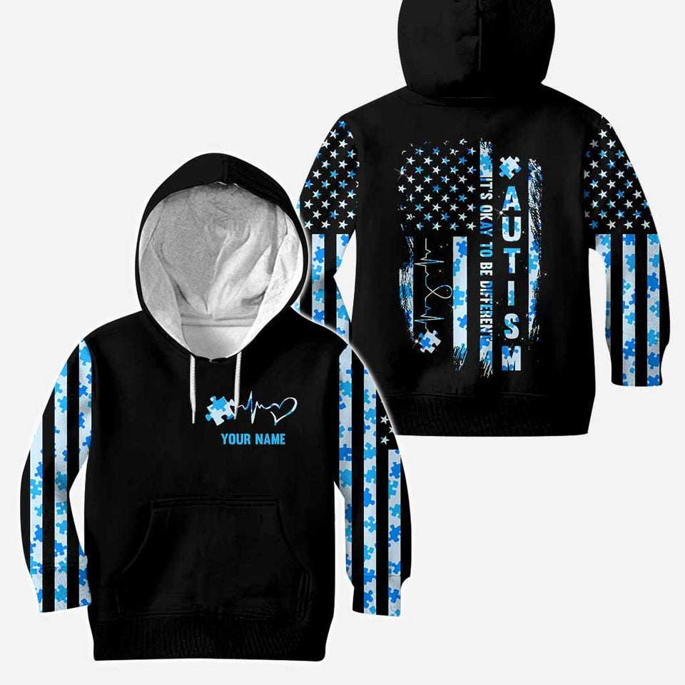 It's Okay To Be Different - Personalized Autism Awareness Hoodie and Leggings