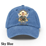 Je ne marche jamais seul - Casquette en denim délavé personnalisée en hommage