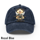 Je ne marche jamais seul - Casquette en denim délavé personnalisée en hommage