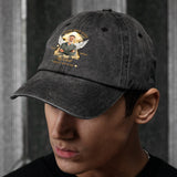 Je ne marche jamais seul - Casquette en denim délavé personnalisée en hommage