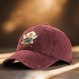 Je ne marche jamais seul - Casquette en denim délavé personnalisée en hommage