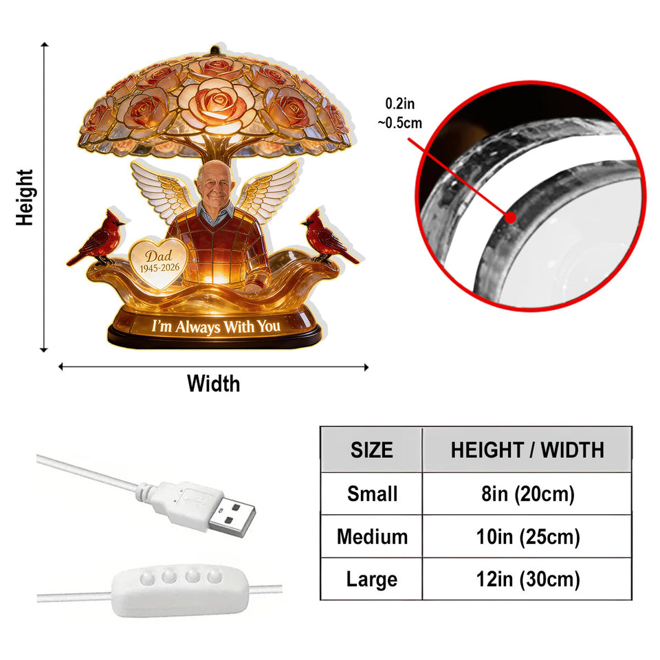 Veilleuse LED personnalisée en acrylique, illuminez-moi quand vous me manquerez !