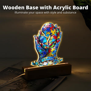 Mom And Kid - Personalized Autism Awareness Custom Shaped Acrylic Plaque