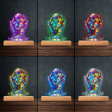 Mom And Kid - Personalized Autism Awareness Shaped Plaque Light Base