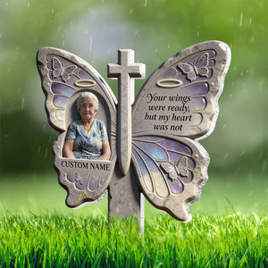Your Wings Were Ready - Personalized Memorial Acrylic Garden Sign/ Acrylic Plaque Sign