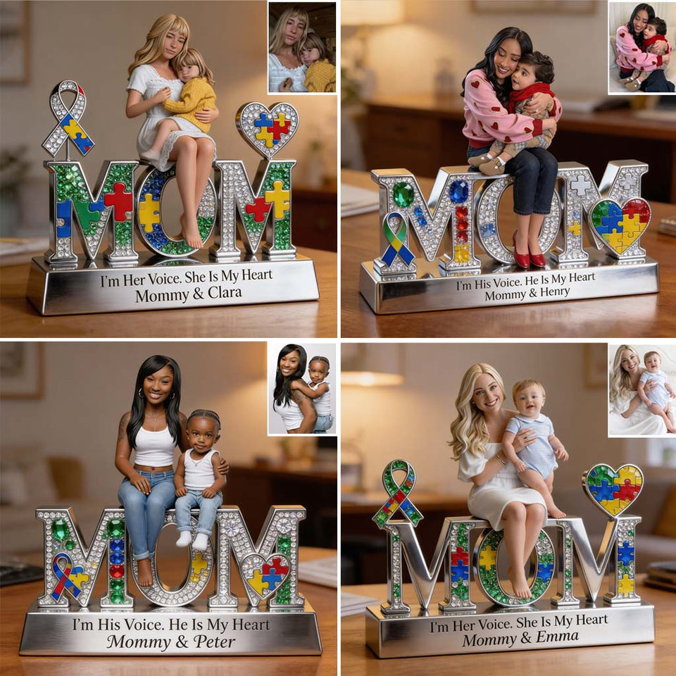 Autism Mom - Personalized Autism Awareness Custom Shaped Acrylic Plaque