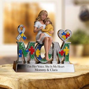 Autism Mom - Personalized Autism Awareness Custom Shaped Acrylic Plaque