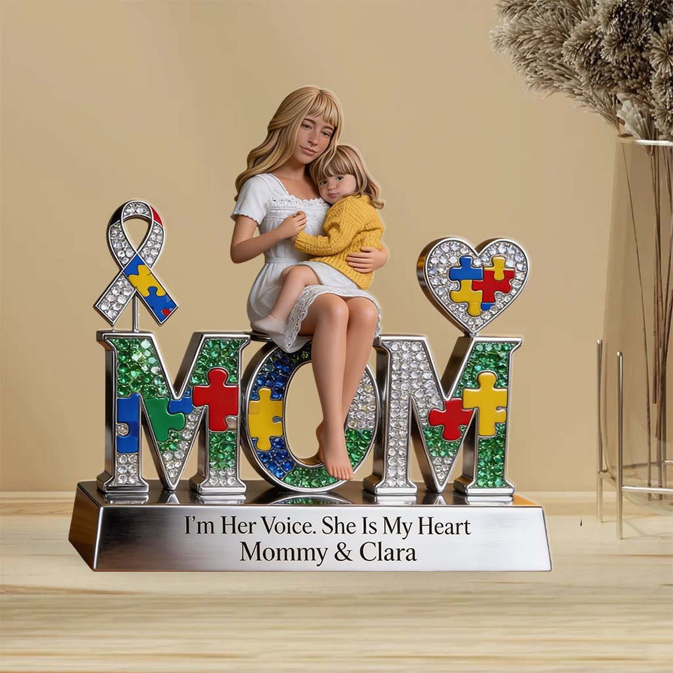Autism Mom - Personalized Autism Awareness Custom Shaped Acrylic Plaque