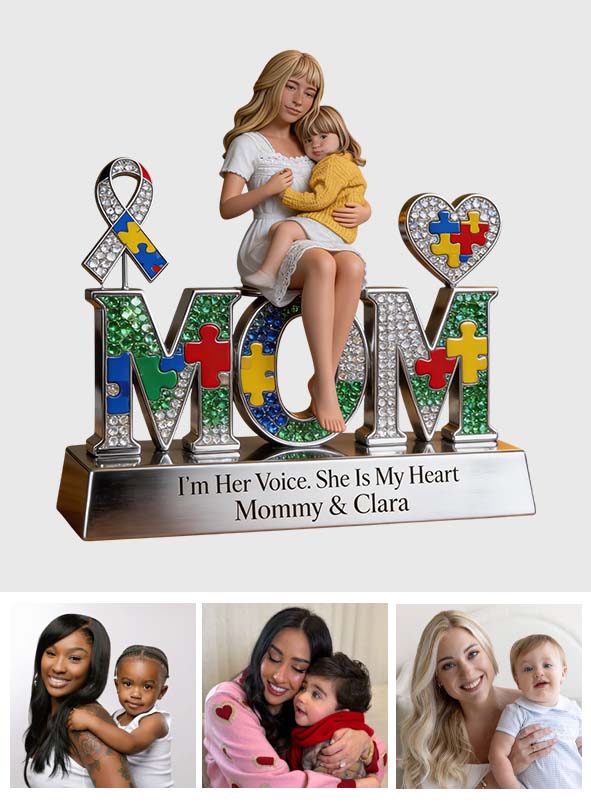 Autism Mom - Personalized Autism Awareness Custom Shaped Acrylic Plaque