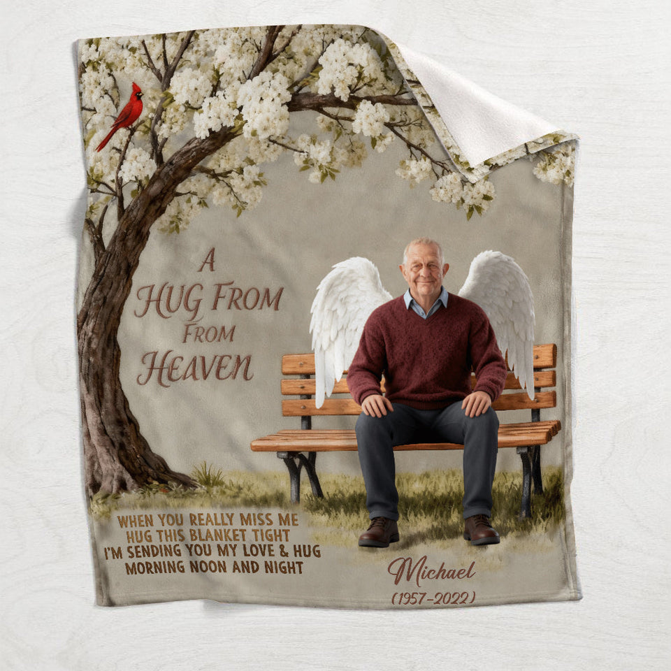 A Hug From Heaven - Personalized Memorial Blanket