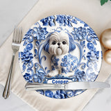 Cute Dog - Personalized Dog Ceramic Round Plate
