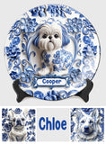 Cute Dog - Personalized Dog Ceramic Round Plate