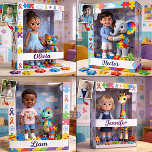 Autism Awareness Doll Toy Box - Personalized Autism Awareness Custom Shaped Acrylic Plaque