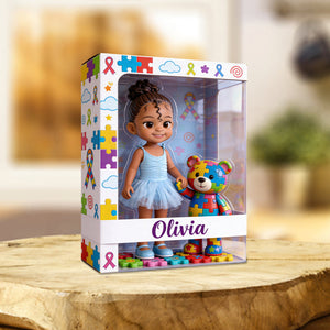 Autism Awareness Doll Toy Box - Personalized Autism Awareness Custom Shaped Acrylic Plaque