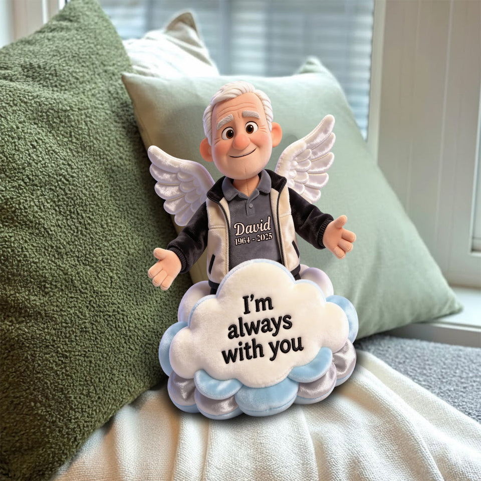 I'm always with you - Personalized Memorial Faux Fur Shaped Pillow