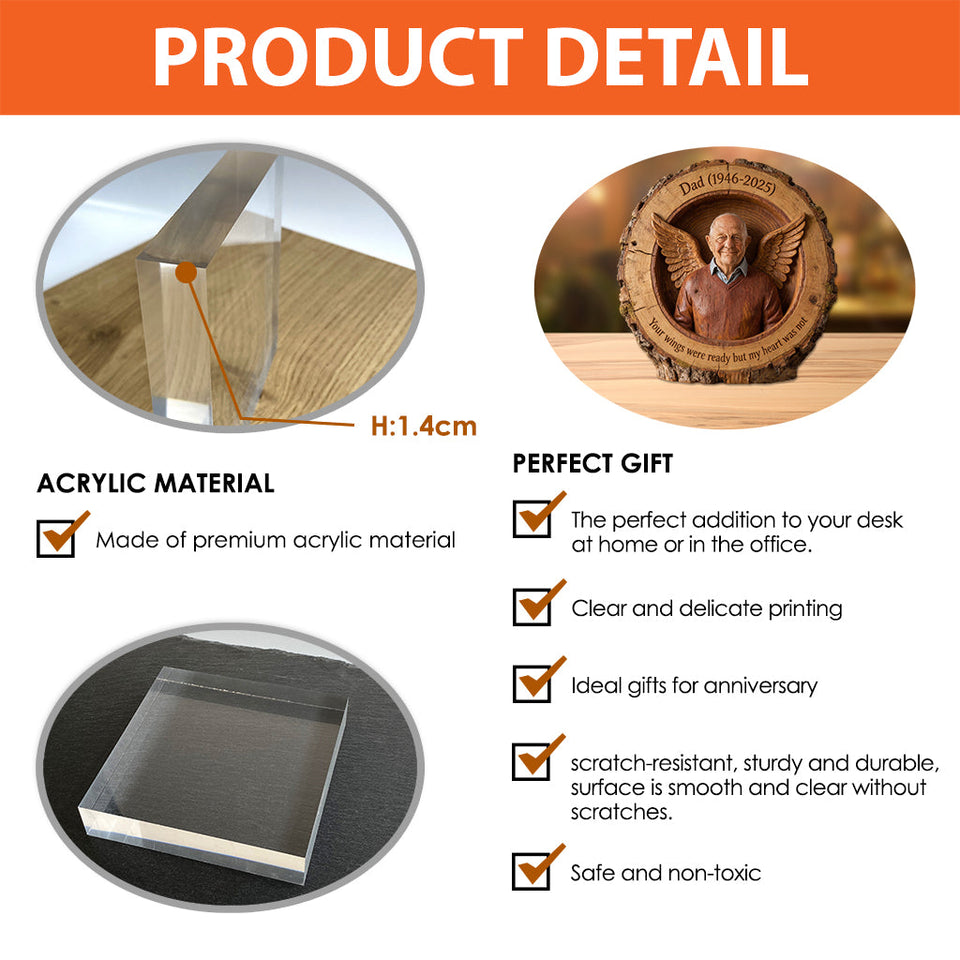 Your Wings Were Ready - Personalized Memorial Custom Shaped Acrylic Plaque