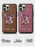 Breast Cancer Awareness Hummingbird - Personalized Breast Cancer Awareness Wallet Phone Case