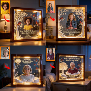 Custom Any Photo - There Are Some Who Bring A Light - Personalized Memorial Wooden Frame LED Light