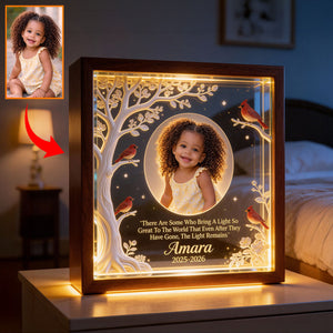 Custom Any Photo - There Are Some Who Bring A Light - Personalized Memorial Wooden Frame LED Light