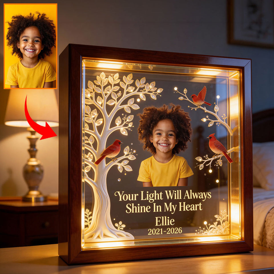 Custom Any Photo - There Are Some Who Bring A Light - Personalized Memorial Wooden Frame LED Light