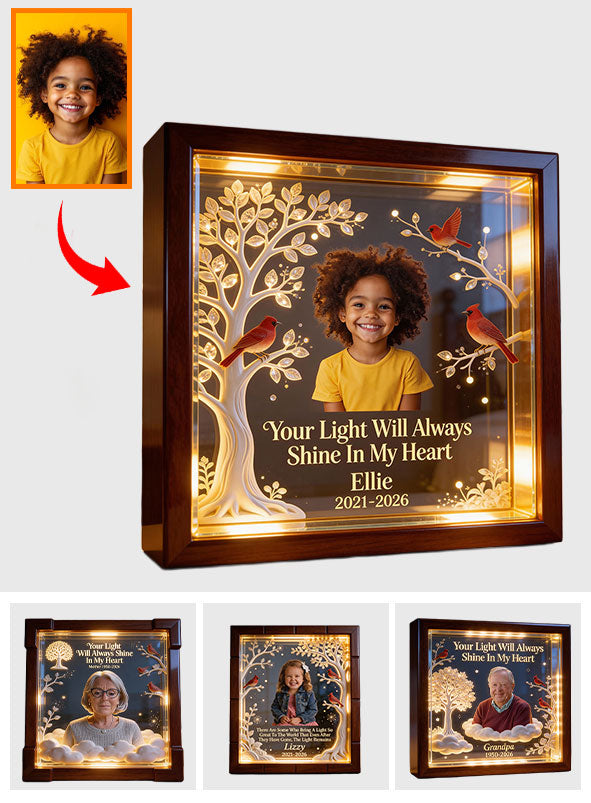 Custom Any Photo - There Are Some Who Bring A Light - Personalized Memorial Wooden Frame LED Light