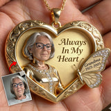 Custom Any Photo Forever Missed - Personalized Memorial Shaped Metal Pendant Necklace