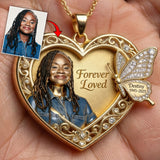 Custom Any Photo Forever Missed - Personalized Memorial Shaped Metal Pendant Necklace