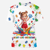 Accept Love Understand Autism Awareness Kids - Personalized Autism Awareness All Over Shirt