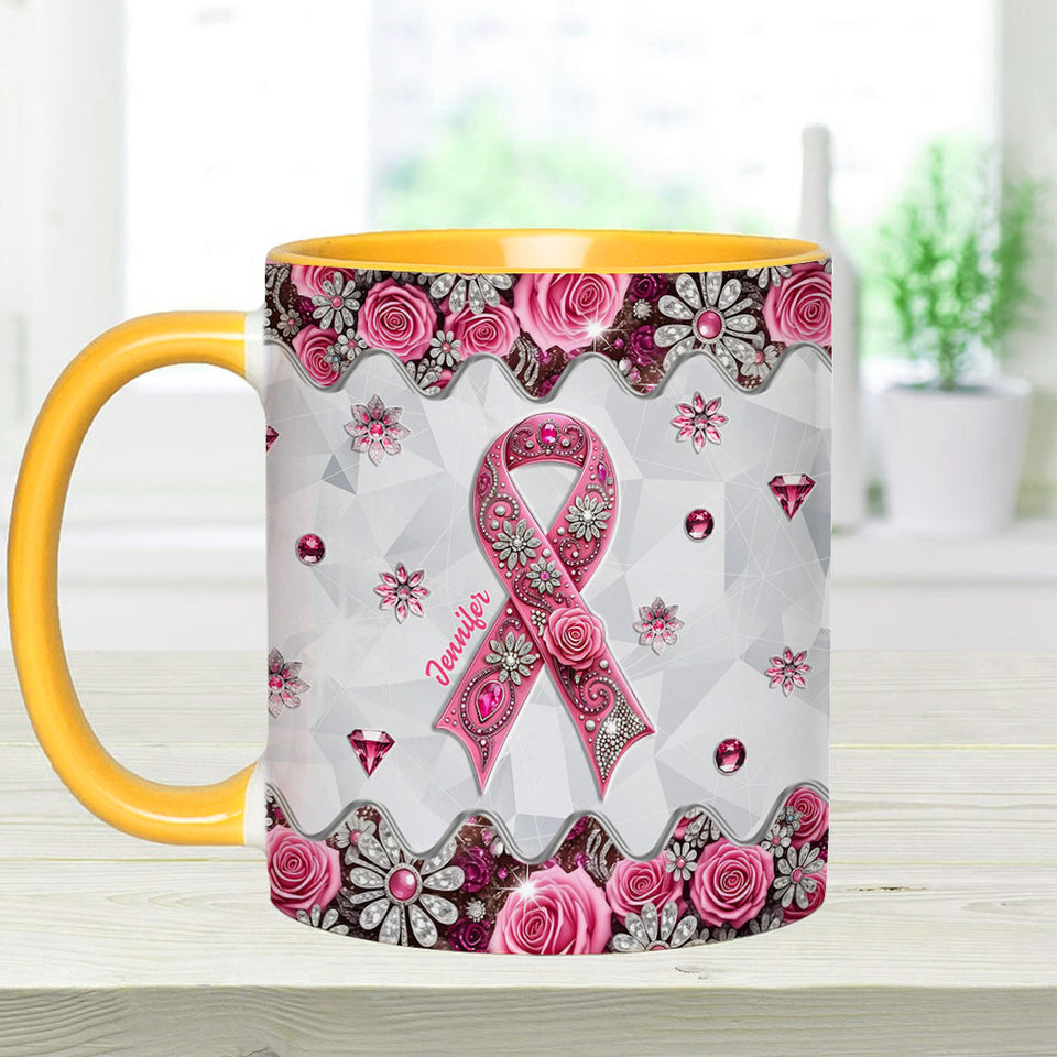 Breast Cancer Awareness - Personalized Breast Cancer Awareness Accent Mug