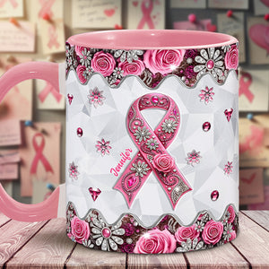 Breast Cancer Awareness - Personalized Breast Cancer Awareness Accent Mug