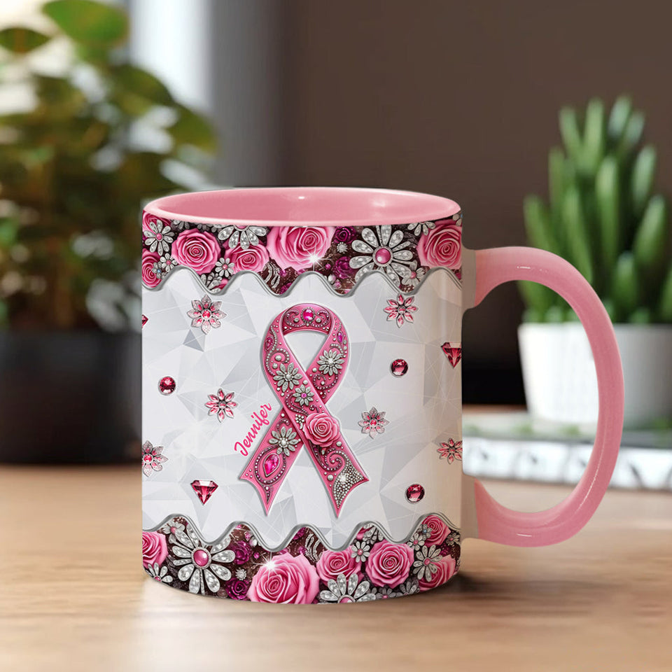 Breast Cancer Awareness - Personalized Breast Cancer Awareness Accent Mug