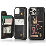 Peace Love Cure - Personalized Breast Cancer Awareness Wallet Phone Case