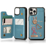 Peace Love Cure - Personalized Breast Cancer Awareness Wallet Phone Case