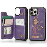 Peace Love Cure - Personalized Breast Cancer Awareness Wallet Phone Case