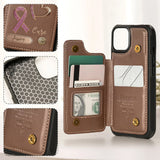 Peace Love Cure - Personalized Breast Cancer Awareness Wallet Phone Case