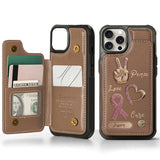 Peace Love Cure - Personalized Breast Cancer Awareness Wallet Phone Case